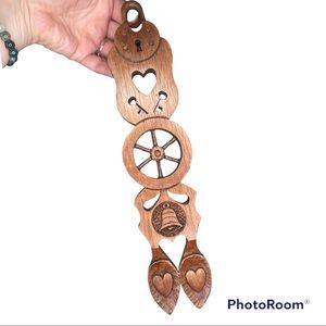 Vintage wooden carved wall decor! Retro cottage ore